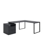 Computer desk corner LOFT, Black onyx / Anthracite order